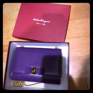 Salvatore Ferragamo Bow Flap Chain Shoulder Bag